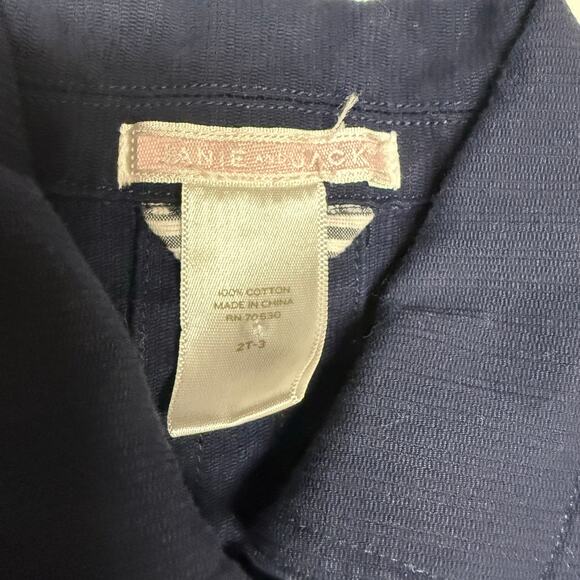 Janie & Jack Tailored Tulips Navy Blue Trench Coat 2T-3 Pleated - Picture 4 of 4